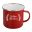 Red enamel mug with white inner. Printed 1 colour with your logo
