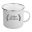 White enamel mug with white inner and silver colour rim. Printed 1 colour with your logo